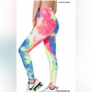 Tie dye Honeycomb full-length leggings